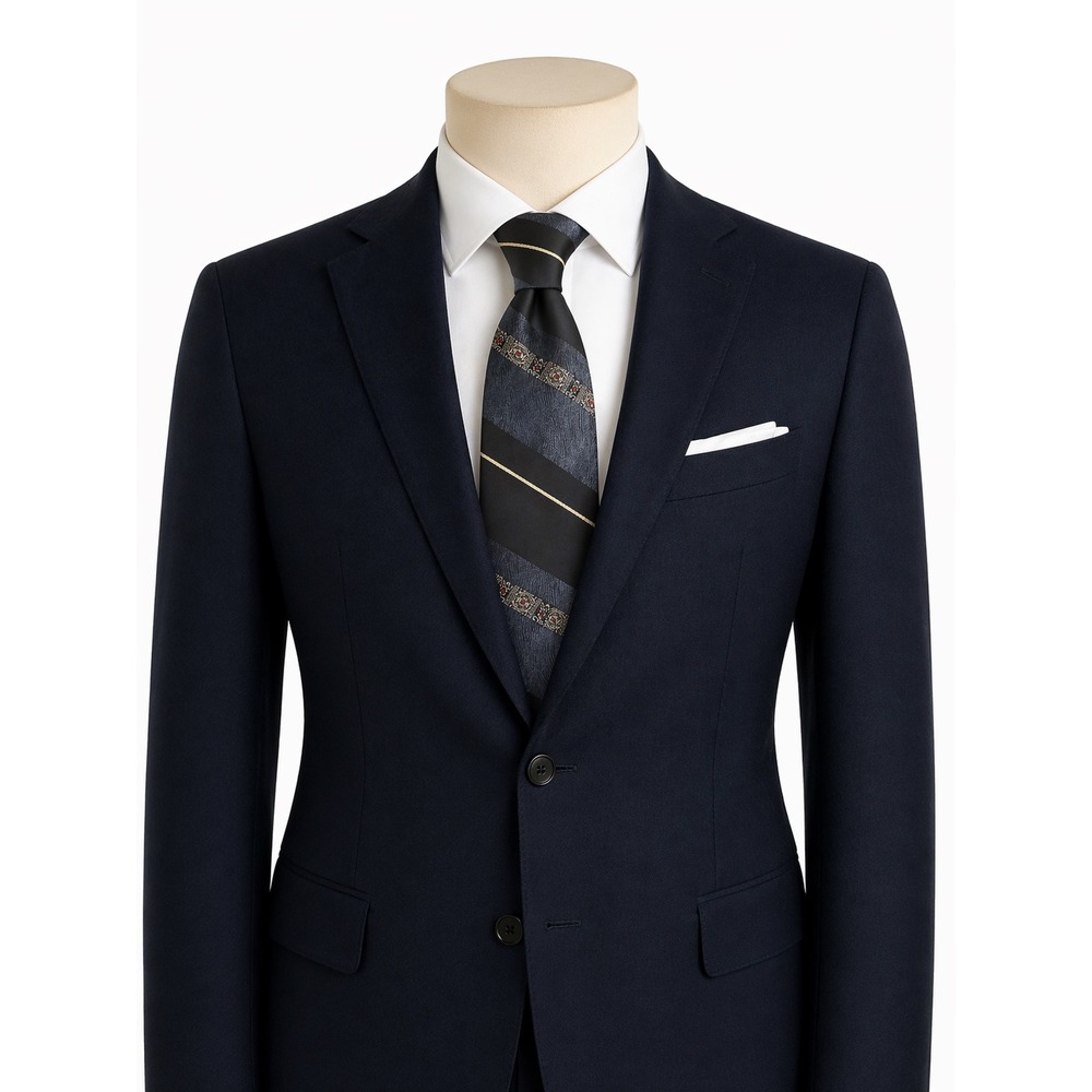 Galleria Damon Silk Tie Blue‎  Stripe Geometric 56x3.25 Classic